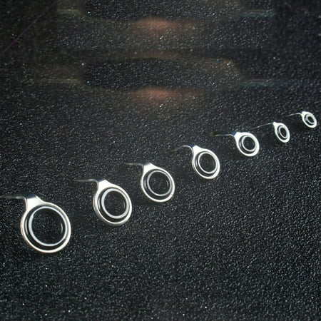 42pcs Stainless Steel Fishing Rod Guide Tip Repair Kit Eye Ring Set With Box M